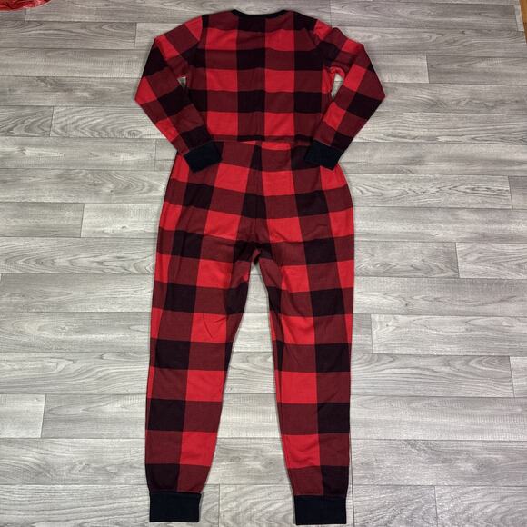 Old Navy Buffalo Plaid Christmas Holiday Union Suit Pajamas Women's sz L - Picture 4 of 5